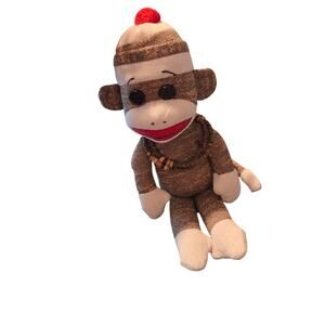 Ty Beanie Baby Socks the Sock Monkey 2012 Brown Knit Plush